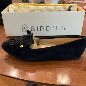 Birdies. Black. Suede. 7 loafers